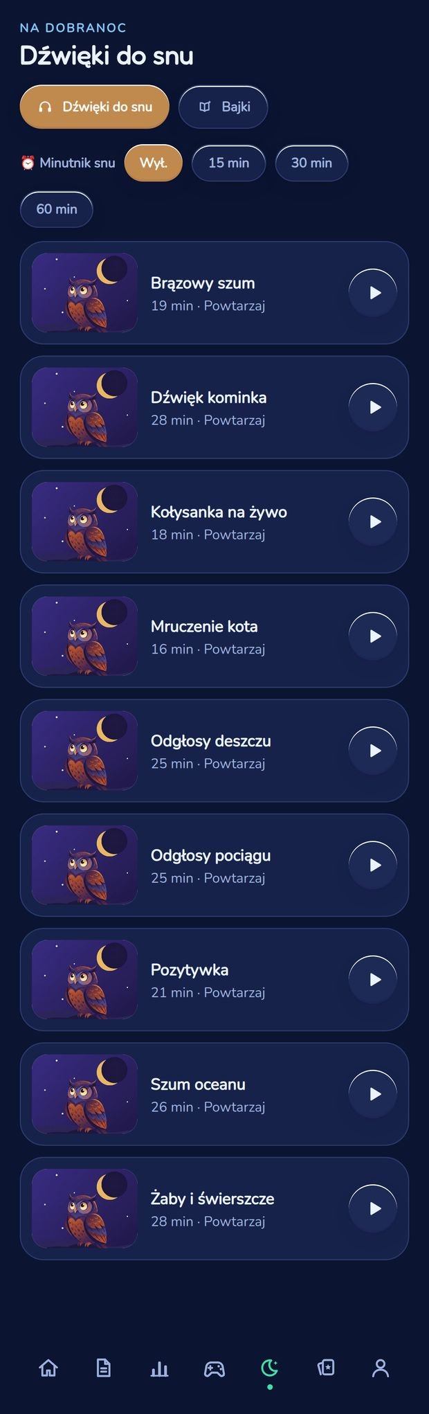 Bajki i dźwięki do snu