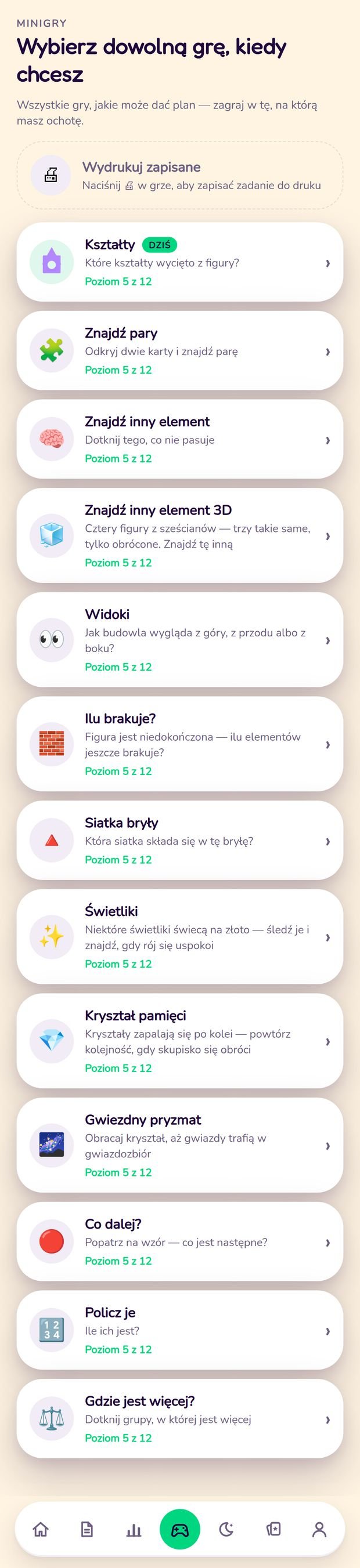 Gry na logikę, uwagę i myślenie przestrzenne