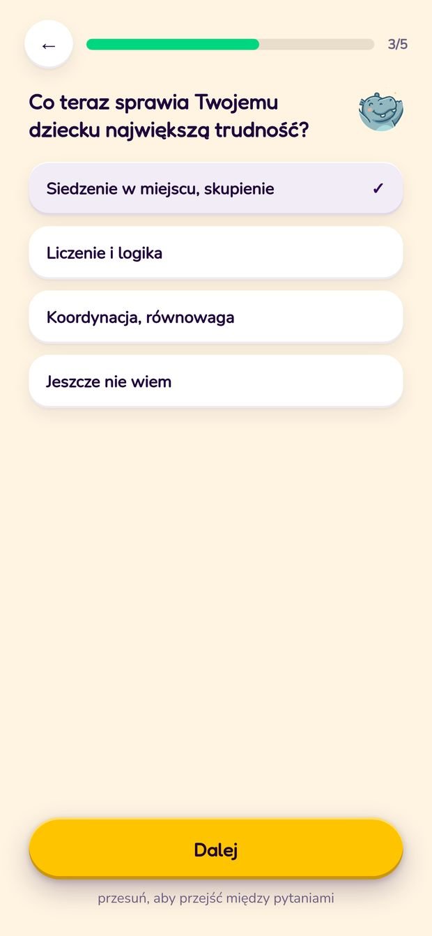 Spersonalizowany plan zajęć dla dziecka